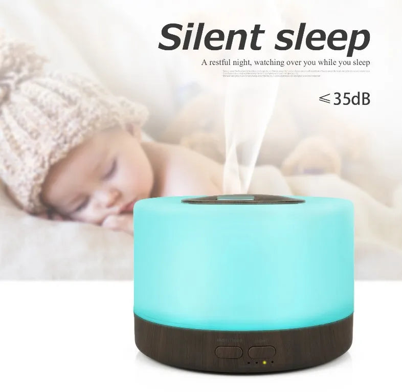 550ml Ultrasonic Essential Oil Diffuser – 7-Color LED Night Light & Cool Mist Humidifier for Home & Bedroom 🌙💧