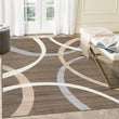 Modern Velvet Loop Area Rug – 100% Polyester 330 g/m² Carpet with TPR Non-Slip Backing (Washed Finish)