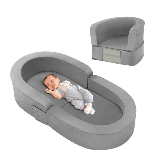 Portable Toddler Sofa Bed 🛏️ – 2-in-1 Foldable Baby Sofa & Play Bed – Comfort & Safety for Kids