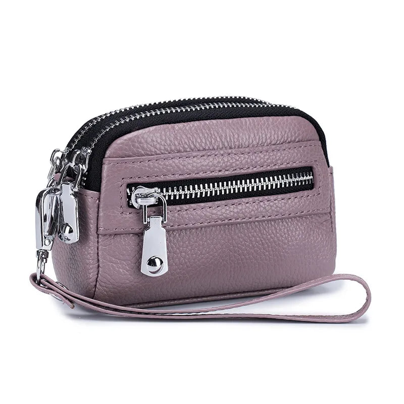 Women’s Genuine Leather Short Wallet – Large-Capacity Cowhide Purse, Female Clutch Handbag & Coin Holder