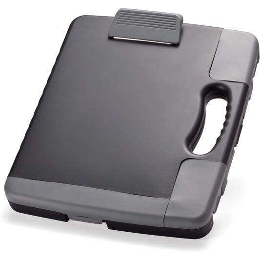 Portable Clipboard Storage Case for A4 Documents – Durable Plastic Clipboard with Secure Compartment (Charcoal)
