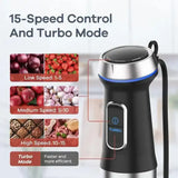Aidot Ganiza 5-in-1 Immersion Hand Blender – 16 Speed Stainless Steel Handheld Blender with Attachments
