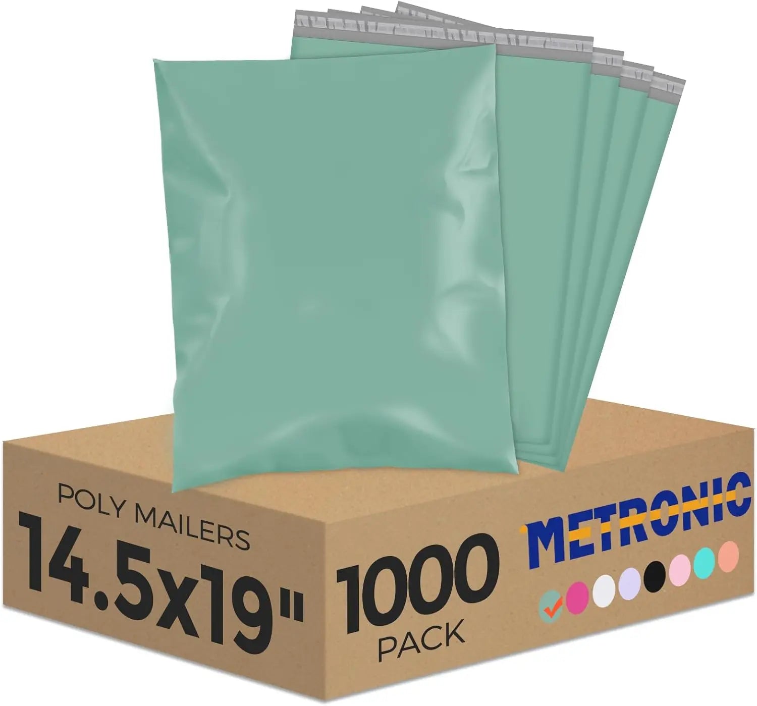 1000 Pack Poly Mailers – 14.5″×19″ Light Pink Shipping Bags with Strong Adhesive, Large Envelopes for Clothing