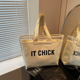 Women’s PVC clear jelly tote bag – large-capacity waterproof handbag, multifunctional transparent purse for beach, summer & daily use