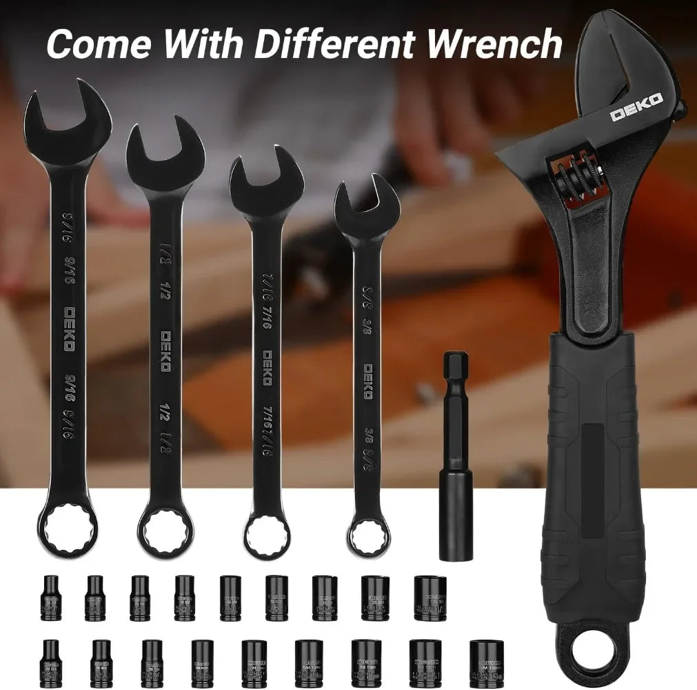 Household Tool Kit with Drill, Wrench & Socket Set – Complete Hand Tools for Home, Car & Mechanic Repairs 🧰✨