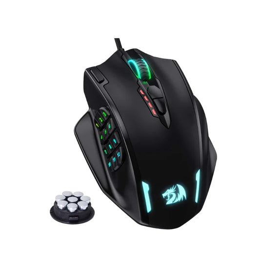 Redragon M908 Wired RGB Gaming Mouse – 12,400 DPI Optical Mouse with 18 Programmable Buttons & LED Backlight