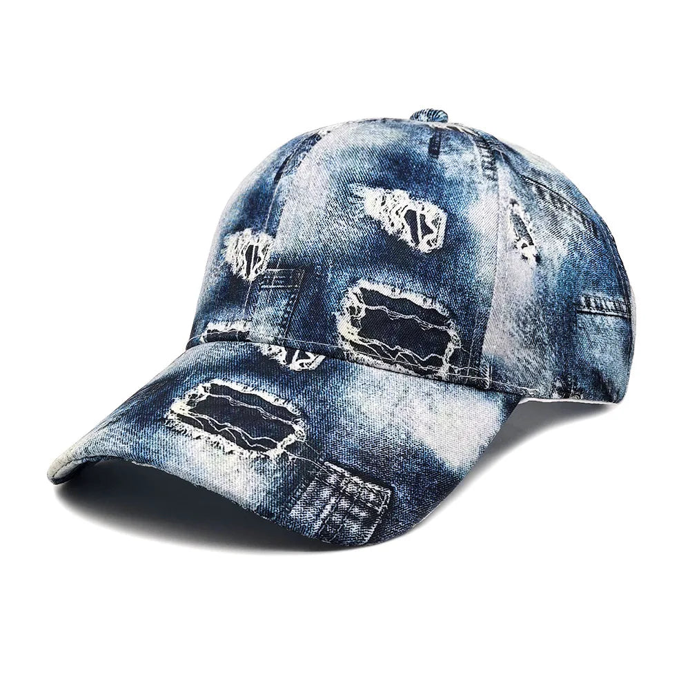 Vintage Denim Sun Visor Cap – Adjustable Unisex Baseball Hat for Outdoor Sports & Daily Casual Wear