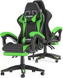 Ergonomic Gaming Chair with Footrest – Racing Style Computer Chair with Lumbar Support, Adjustable Height, Reclining Back & Headrest