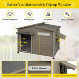Outdoor Dog House for Summer – Weatherproof Wooden Kennel with Chew-Proof Iron Frame, Removable Floor & Adjustable Vent