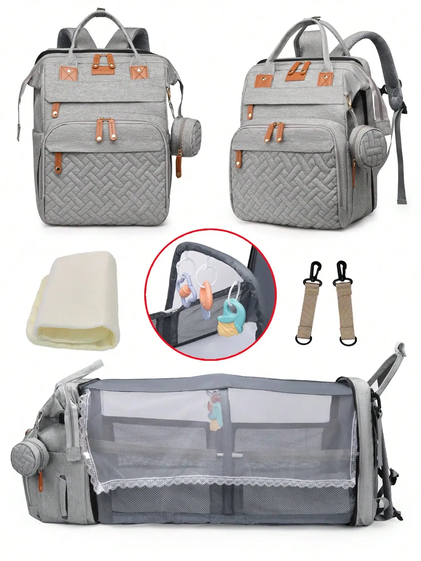 Large Diaper Bag with Changing Station – Waterproof Multifunction Baby Backpack with USB Port | Lightweight Travel Diaper Bag for Moms & Dads