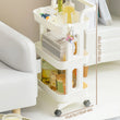 Multi-Layer Small Cart Storage Rack with Wheels – Floor-to-Floor Mobile Organizer for Kitchen, Bathroom & Bedroom