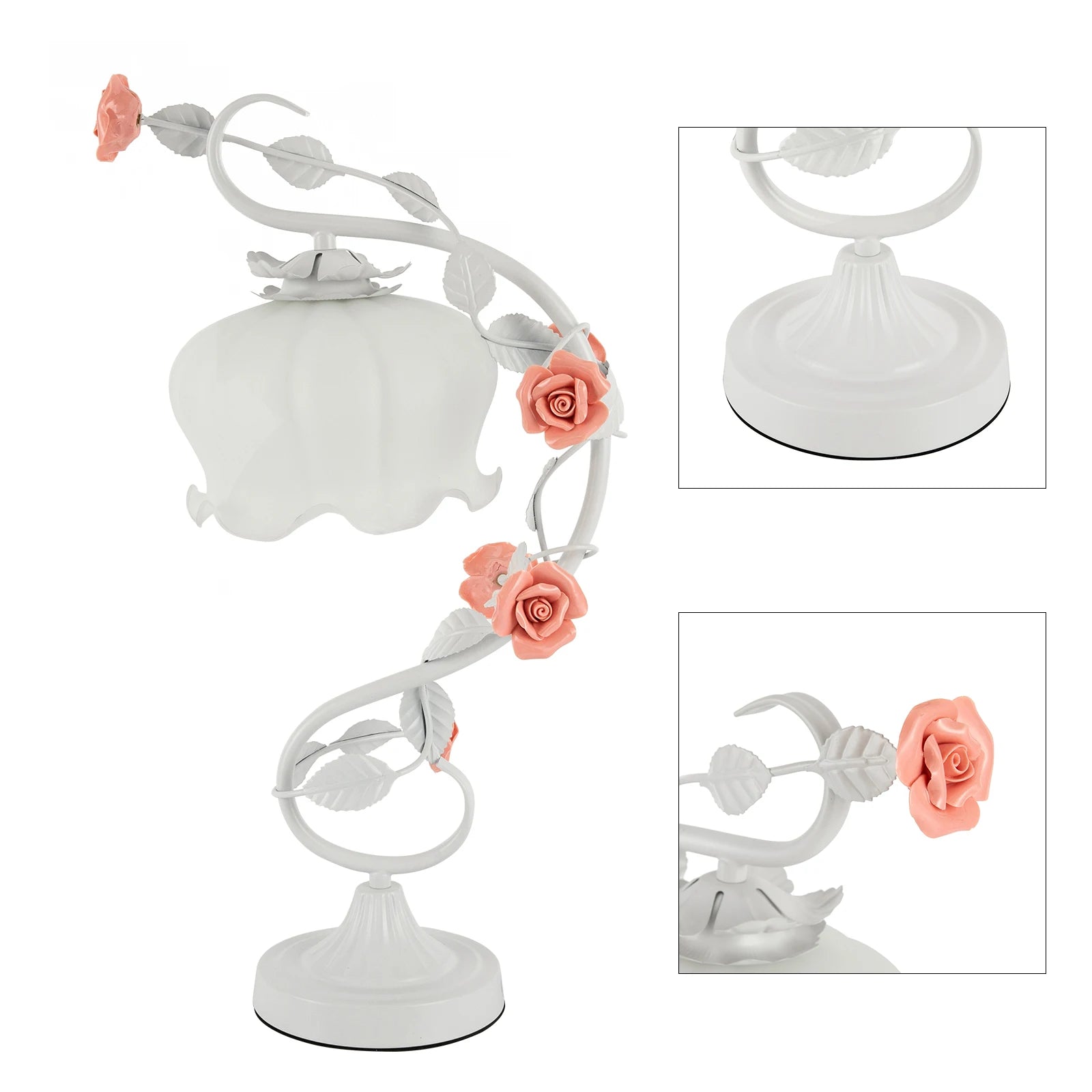 🌸 Modern Bedside Flower Glass Table Lamp – Stained Glass Reading Lamp for Nightstand & Desk with Switch Control