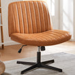 🪑 JHK Cross-Legged Rocking Gaming Chair – Armless Wide Fabric Swivel Task & Vanity Chair for Office & Living Room