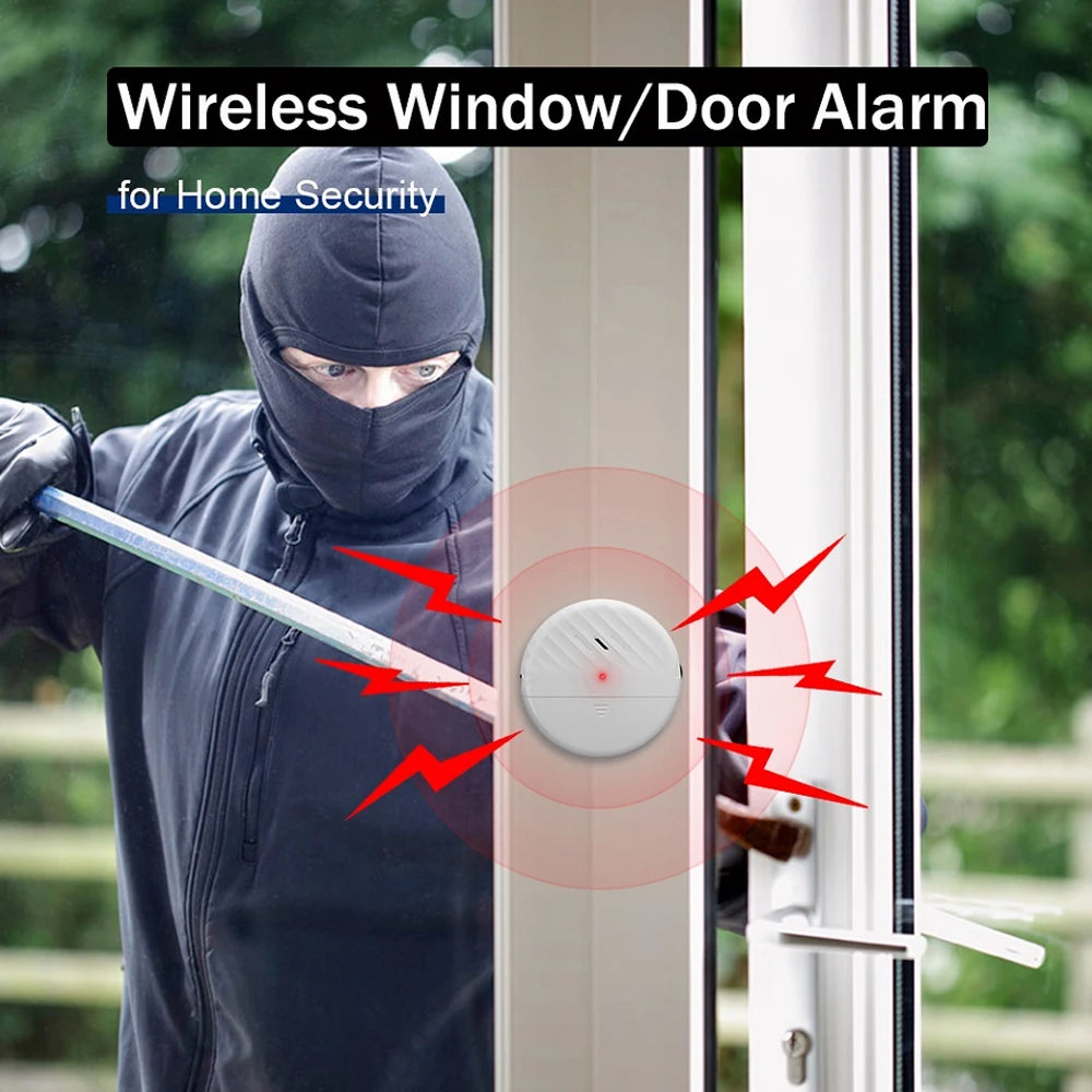 🚨 125dB Wireless Glass Break Alarm – Vibration Sensor for Doors & Windows, Anti-Theft Security Alarm System