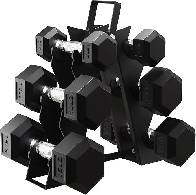 BalanceFrom Premium Rubber Encased Hex Dumbbell Sets – 46LB, 60LB, and 100LB Options for Home & Gym Training