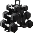 BalanceFrom Premium Rubber Encased Hex Dumbbell Sets – 46LB, 60LB, and 100LB Options for Home & Gym Training