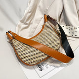Breathable Summer Straw Crossbody Bag for Women – Fashion Woven Satchel with Zipper Closure