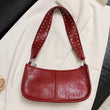 Studded Decor Under-Arm Satchel Bag – Adjustable Strap PU Leather Daily Shoulder Bag for Women