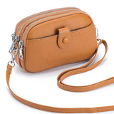 Women’s Genuine Leather Crossbody & Shoulder Bag – Large Capacity Zipper Wallet & Mobile Phone Bag with Adjustable Strap