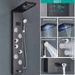 LED Light Rainfall Shower Panel System – Thermostatic Mixer Tap with Massage Jets & Digital Temperature Screen