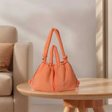 Women’s puffer tote bag – large-capacity nylon puffy handbag with adjustable crossbody strap, solid-color fashion purse for shopping & travel