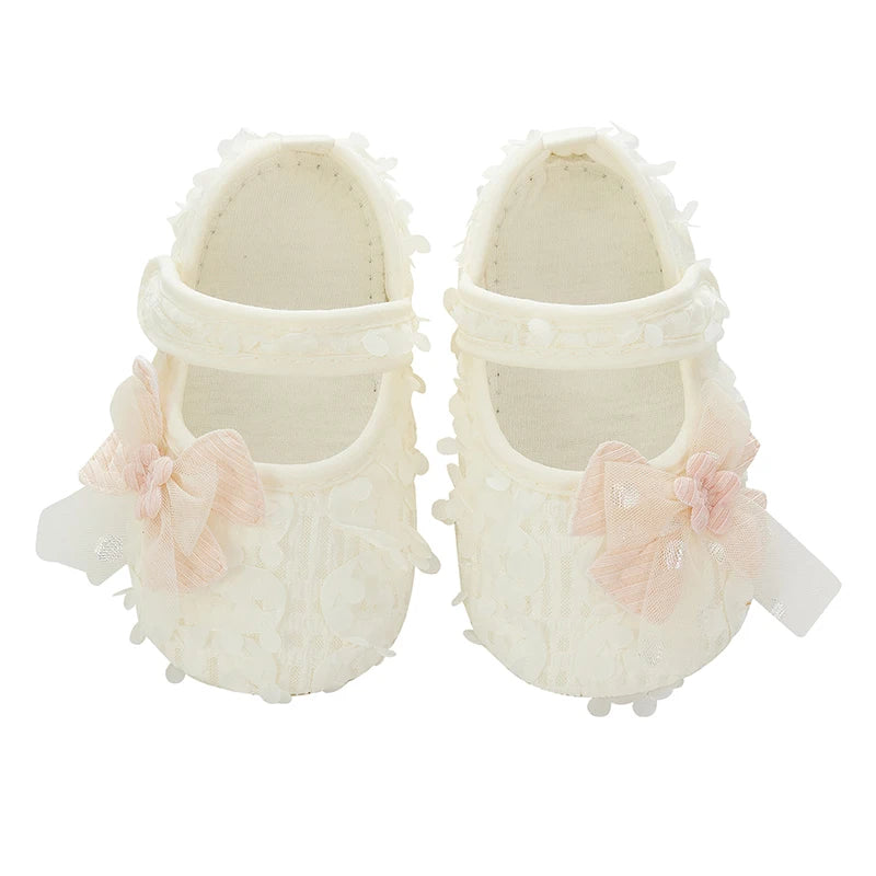 Adorable Baby Girl Bow Flats – Petal Design Infant Shoes with Soft Sole for Parties, Festivals & Baby Showers