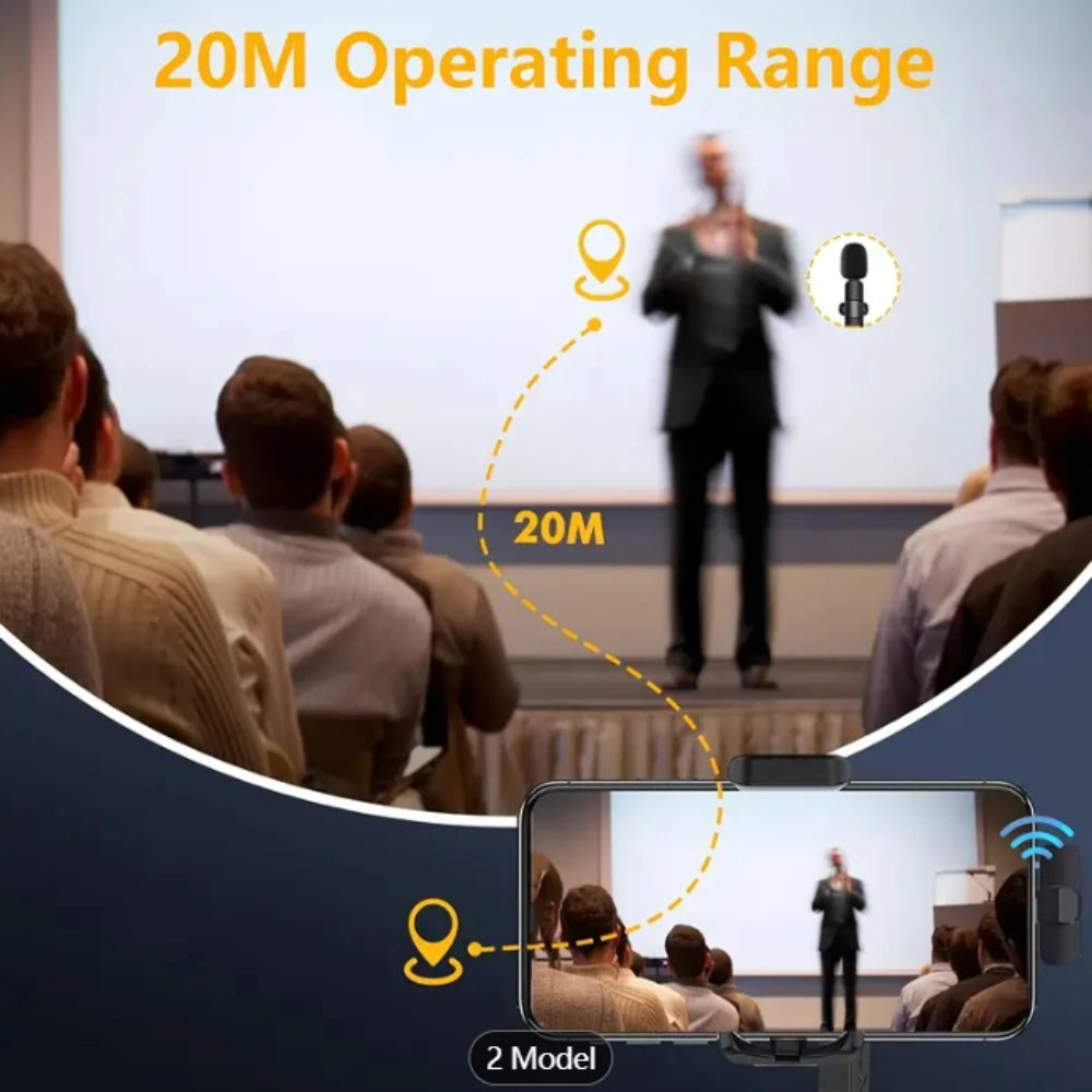Wireless Omnidirectional Lavalier Microphone – Clip-On Condenser Mic for Laptops & Smartphones