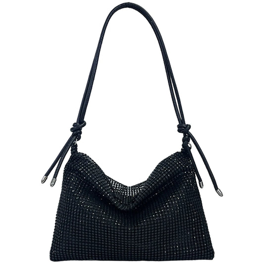 Women’s Diamond Rhinestone Shoulder Bag – Chic Elegant Tote Handbag with Adjustable Strap