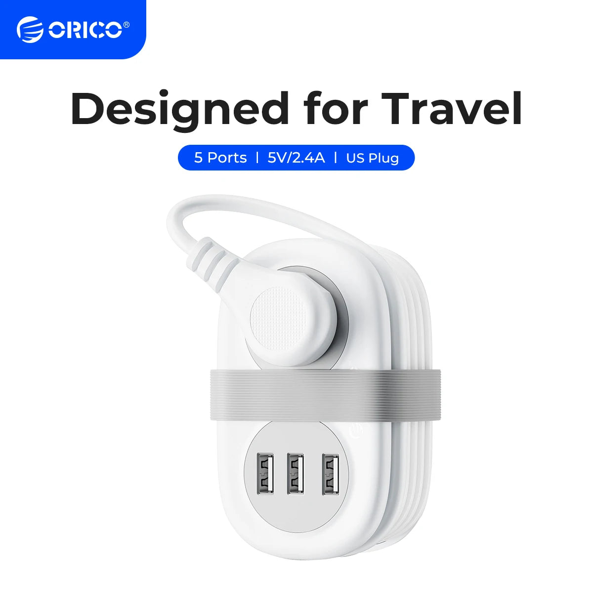 ORICO Power Strip – Multi-Tap Socket Extension Cord with AC Outlets, USB Ports & Type-C PD Fast Charging, Electrical Network Filter