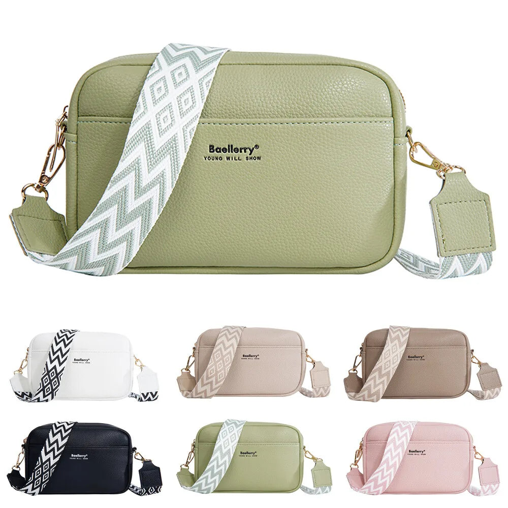 Women’s Solid Color Mobile Phone Crossbody Bag – Small Square Multi-Functional Shoulder Purse with Zipper & Large Capacity