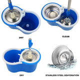 360° Spin Mop & Bucket System – 360 ° Rotating Floor Cleaning Set with Wringer, Extendable Handle & Microfiber Mop Heads