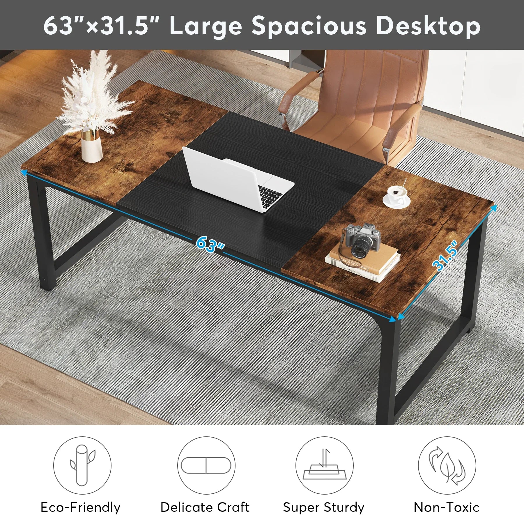 🖥️ Tribesigns Large Office Desk – Modern Computer Table & Writing Desk Workstation for Home Office & Study
