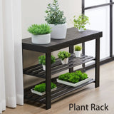 3-Tier Bamboo Shoe Rack Bench – Linen-Fabric Storage Organizer with 286 lb Load Capacity