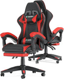Ergonomic Gaming Chair with Footrest – Racing Style Computer Chair with Lumbar Support, Adjustable Height, Reclining Back & Headrest