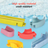 “Baby Marble Runs DIY Bath Toys – Assembled Slide Track Bathtub Game with Ball Bearing Sliders for Kids”