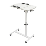 Adjustable Rolling Laptop Desk Stand with Wheels – Mobile Sit-Stand Computer Table