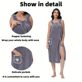Luxurious Daisy Pattern Bath Towel Robe – Super Soft Wearable Absorbent Wrap with Pocket | Elegant Non-Shedding Bathroom Towel