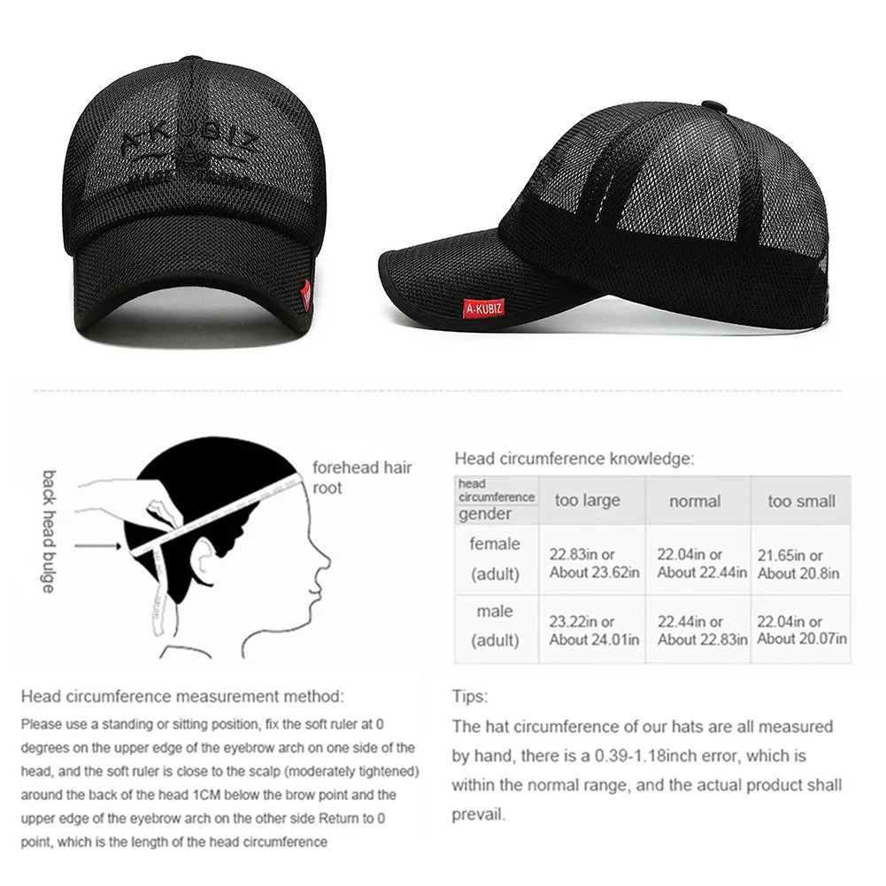 5-Pack Mesh Baseball Caps – Unisex Quick-Dry Breathable Summer Hats for Hiking, Golf & Outdoor Activities