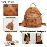 Toutou Brown Fashion Backpack for Women – Large Capacity Japanese & Korean Style Student Travel Bag