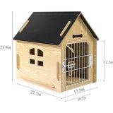 Indoor Wooden Pet House – Cozy Small Dog & Cat Bed with Air Vents & Elevated Floor