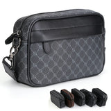 Men’s Classic Pattern Crossbody Bag – Elegant Business Shoulder Purse with Wide Strap | Small Square Travel Sling Bag for Work & City Life
