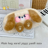 Adorable Cartoon Bear Plush Pencil Case – Large Capacity Stationery & Makeup Organizer