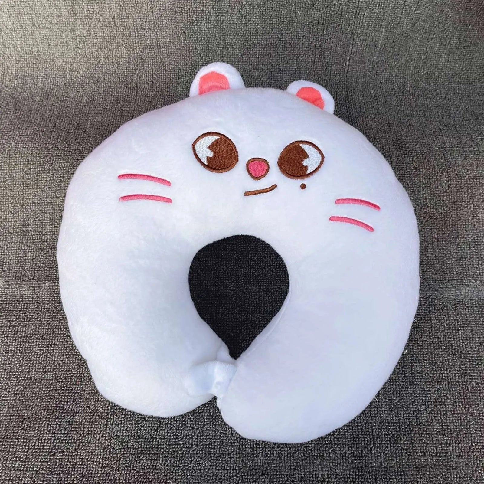 “ 7-color soft plush U-shaped neck pillow – cute & cozy travel cushion for children and adults, office & sleep support ”