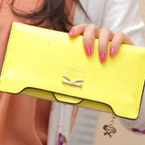 Women’s PU Leather Long Wallet – Cute Bowknot Clutch with Zipper, Multi-Card Slots, Coin Purse & Phone Holder
