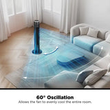 36'' Oscillating Tower Fan with Remote, 3 Speeds, Timer Display