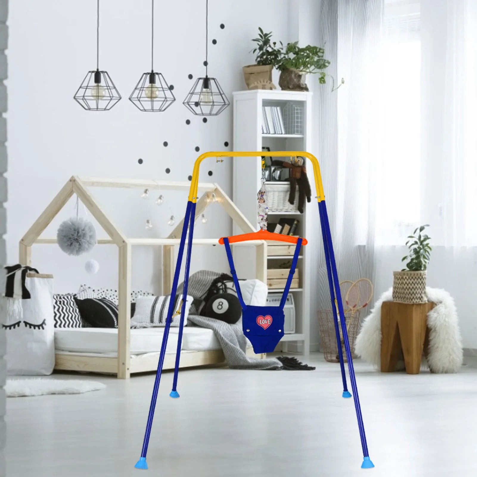 Baby Door Jumper & Exerciser – Adjustable Hanging Bouncing Swing Chair with Safety Buckle, Hammock Seat for Indoor & Outdoor Play