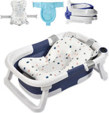 Foldable Baby Bathtub with Thermometer & Floating Cushion – Newborn to Toddler (0-36 Months)