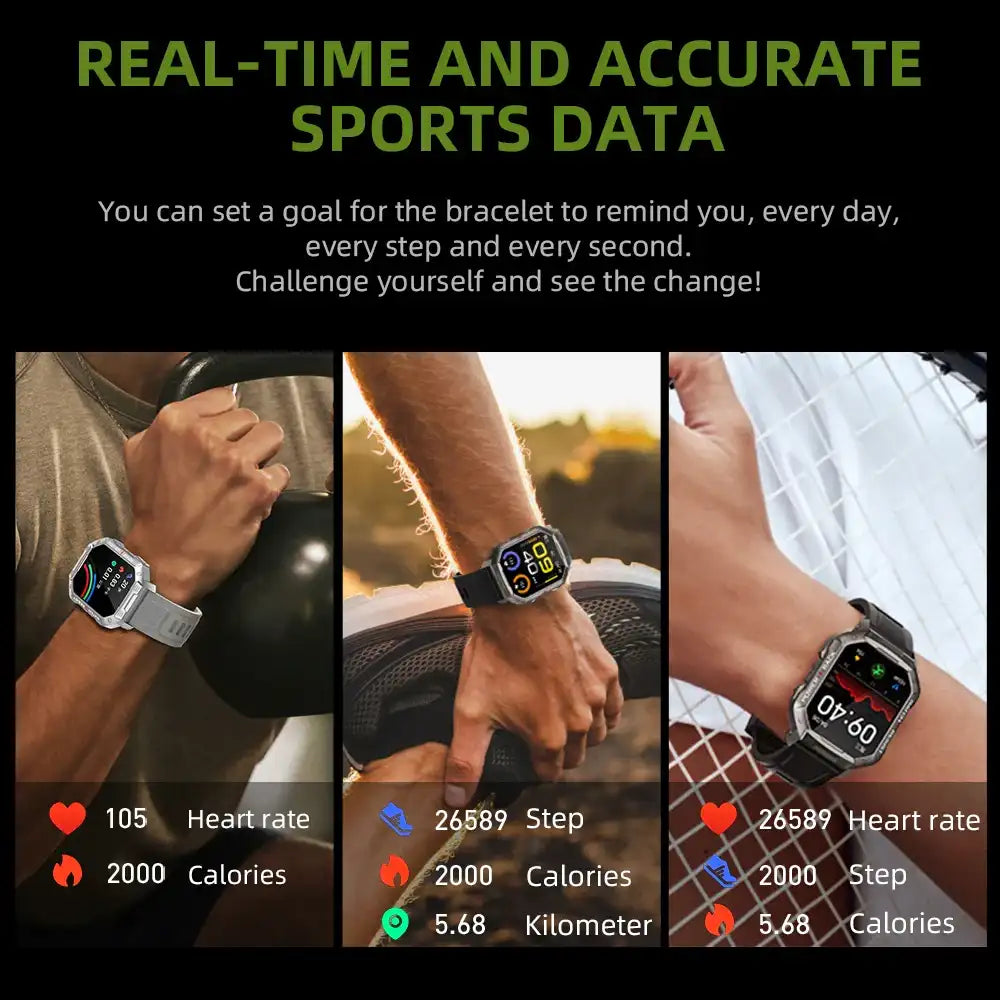 KUMI U3 Pro 1.83″ Smart Watch – IP68 Waterproof, Bluetooth Call 5.1 & 100+ Sport Modes ⌚🌊