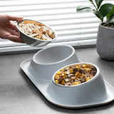 Stainless Steel Double Cat & Dog Bowl – Tilted Pet Food & Water Feeder with Non-Slip Base for Neck Safety 🐾🥣