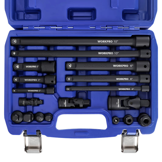 18-Piece Drive Tool Accessory Set – Magnetic Socket Adapters, Extension Bars & Universal Joints 🔧